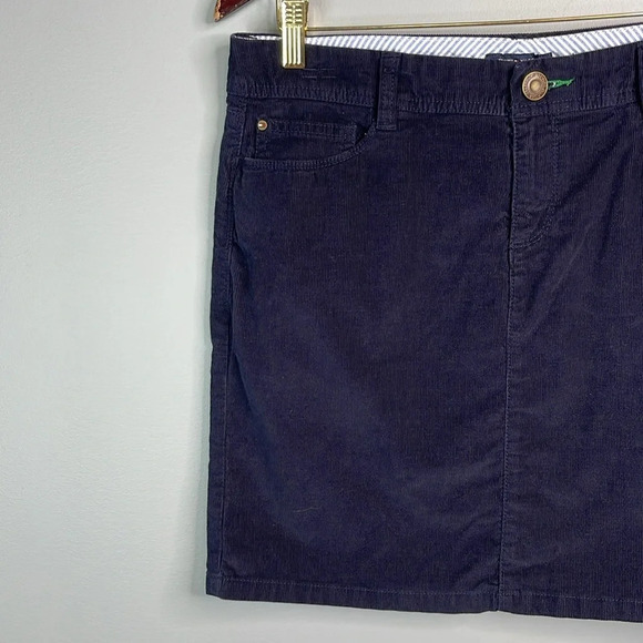 TOMMY HILFIGER Corduroy Mini Skirt Navy Blue Preppy Academia Y2K Size 10 - Picture 3 of 10